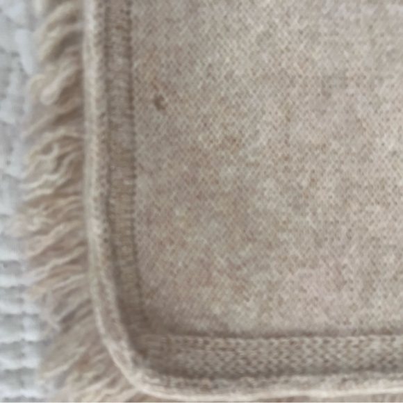 Lily Pulitzer beige cashmere/gold metallic wrap with fringe & buttons - Picture 15 of 16